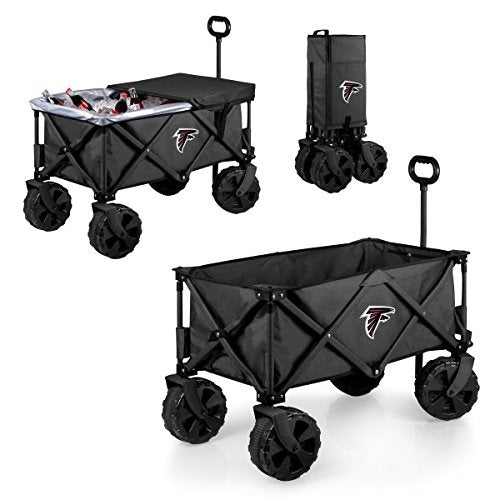 NFL Atlanta Falcons Adventure Wagon Elite All-Terrain Folding Beach Wagon with Big Wheels plus Table Top Lid & Soft Cooler Liner - Sport Utility Wagon - Garden Wagon Collapsible - Cooler Wagon Cart