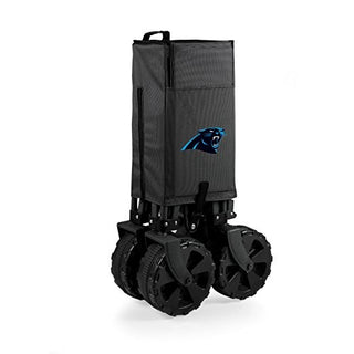 NFL Carolina Panthers Adventure Wagon Elite All-Terrain Folding Beach Wagon with Big Wheels plus Table Top Lid & Soft Cooler Liner - Sport Utility Wagon - Garden Wagon Collapsible - Cooler Wagon Cart