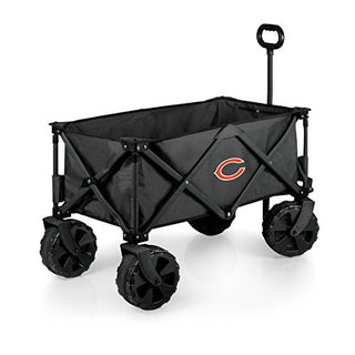 NFL Chicago Bears Adventure Wagon Elite All-Terrain Folding Beach Wagon with Big Wheels plus Table Top Lid & Soft Cooler Liner - Sport Utility Wagon - Garden Wagon Collapsible - Cooler Wagon Cart