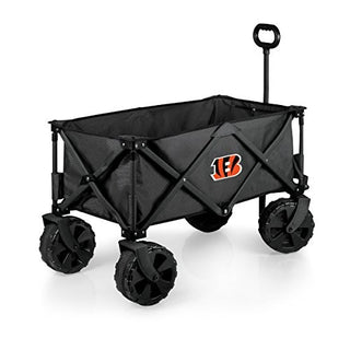 NFL Cincinnati Bengals Adventure Wagon Elite All-Terrain Folding Beach Wagon with Big Wheels plus Table Top Lid & Soft Cooler Liner - Sport Utility Wagon - Garden Wagon Collapsible - Cooler Wagon Cart