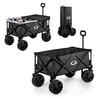PICNIC TIME Charcoal Green Bay Packers Adventure Wagon Elite All-Terrain Folding Utility Wagon