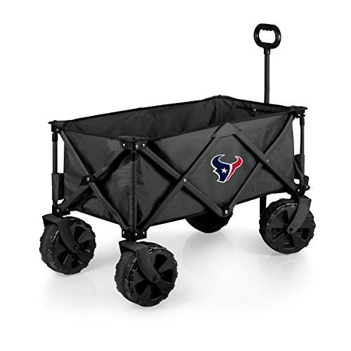 NFL Houston Texans Adventure Wagon Elite All-Terrain Folding Beach Wagon with Big Wheels plus Table Top Lid & Soft Cooler Liner - Sport Utility Wagon - Garden Wagon Collapsible - Cooler Wagon Cart