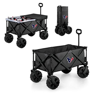 NFL Houston Texans Adventure Wagon Elite All-Terrain Folding Beach Wagon with Big Wheels plus Table Top Lid & Soft Cooler Liner - Sport Utility Wagon - Garden Wagon Collapsible - Cooler Wagon Cart