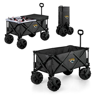 PICNIC TIME NFL Jacksonville Jaguars Elite Edition Collapsible Adventure Wagon All-Terrain Wheels