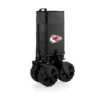 NFL Kansas City Chiefs Adventure Wagon Elite All-Terrain Folding Beach Wagon with Big Wheels plus Table Top Lid & Soft Cooler Liner - Sport Utility Wagon - Garden Wagon Collapsible - Cooler Wagon Cart