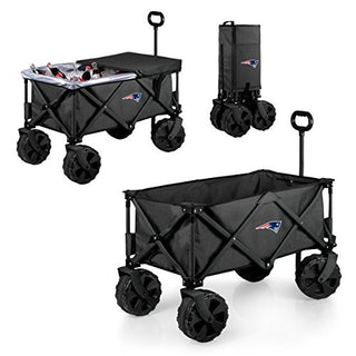 PICNIC TIME NFL New England Patriots Elite Edition Collapsible Adventure Wagon with All-Terrain Wheels