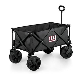 NFL New York Giants Adventure Wagon Elite All-Terrain Folding Beach Wagon with Big Wheels plus Table Top Lid & Soft Cooler Liner - Sport Utility Wagon - Garden Wagon Collapsible - Cooler Wagon Cart