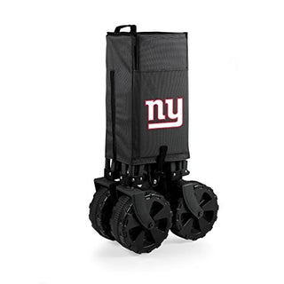NFL New York Giants Adventure Wagon Elite All-Terrain Folding Beach Wagon with Big Wheels plus Table Top Lid & Soft Cooler Liner - Sport Utility Wagon - Garden Wagon Collapsible - Cooler Wagon Cart