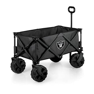 PICNIC TIME Charcoal Las Vegas Raiders Adventure Wagon Elite All-Terrain Folding Utility Wagon