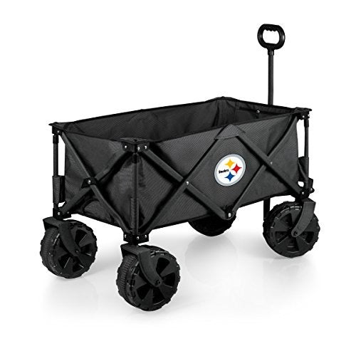 PICNIC TIME NFL Pittsburgh Steelers Elite Edition Collapsible Adventure Wagon with All-Terrain Wheels