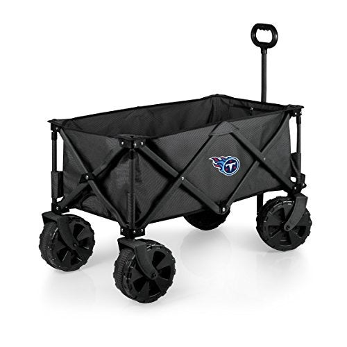NFL Tennessee Titans Adventure Wagon Elite All-Terrain Folding Beach Wagon with Big Wheels plus Table Top Lid & Soft Cooler Liner - Sport Utility Wagon - Garden Wagon Collapsible - Cooler Wagon Cart