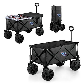NFL Tennessee Titans Adventure Wagon Elite All-Terrain Folding Beach Wagon with Big Wheels plus Table Top Lid & Soft Cooler Liner - Sport Utility Wagon - Garden Wagon Collapsible - Cooler Wagon Cart