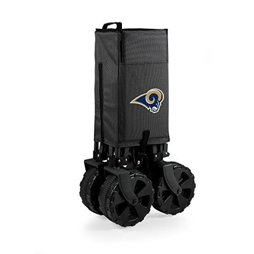 NFL Los Angeles Rams Adventure Wagon Elite All-Terrain Folding Beach Wagon with Big Wheels plus Table Top Lid & Soft Cooler Liner - Sport Utility Wagon - Garden Wagon Collapsible - Cooler Wagon Cart