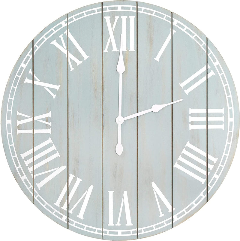 Home Outfitters Wood Plank 23" Large Coastal Rustic Wall Clock