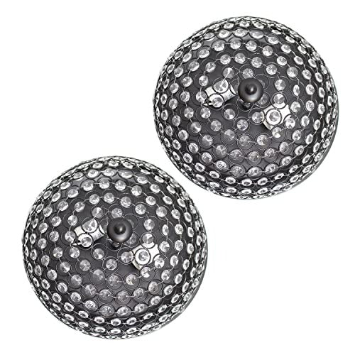 Home Outfitters Crystal Glam 2 Light Ceiling Flush Mount 2 Pack, Restoration Bronze