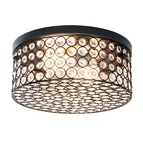 Home Outfitters Glam 2 Light 12 Inch Round Flush Mount, Restoration Bronze