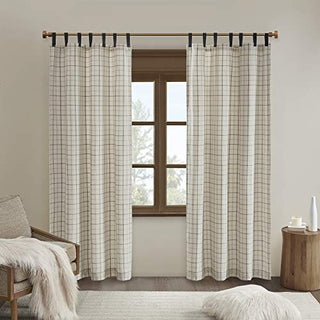 Madison Park Anaheim Privacy Curtain Panel, Tab Top, Natural