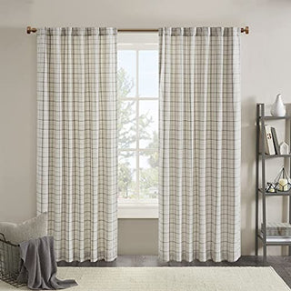 Madison Park Jacquard Privacy Curtain Panel, Rod Pocket And Back Tabs