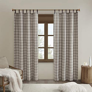 Madison Park Anaheim Privacy Curtain Panel, Tab Top, Brown