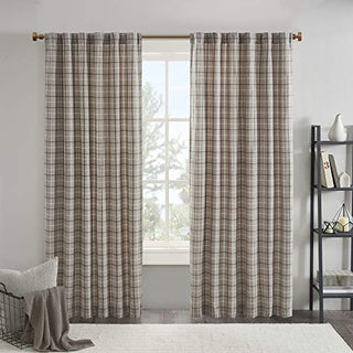 Madison Park Anaheim Privacy Curtain Panel, Rod Pocket And Back Tabs, Brown