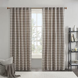 Madison Park Jacquard Privacy Curtain Panel, Rod Pocket And Back Tabs