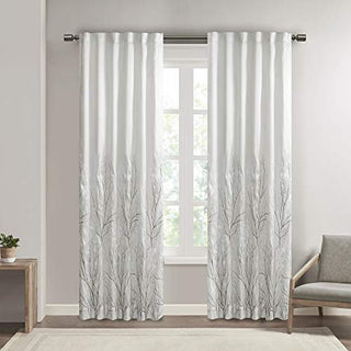 Andora Privacy Curtain Panel, Rod Pocket And Back Tabs, White, 50 x 95 in