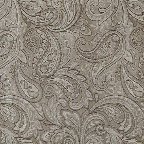 Madison Park MP40-2679 Aubrey Faux Silk Paisley Jacquard, Rod Pocket Curtain with Privacy Lining for Living Room, Kitchen, Bedroom and Dorm, 50" x 108"