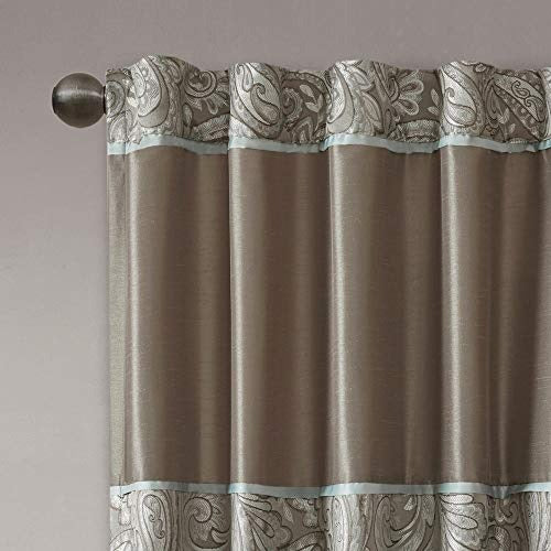 Madison Park Aubrey Rod Pocket Curtain Panel Pair (Brown)