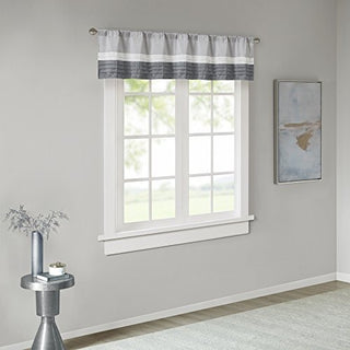Madison Park Amherst Faux Silk Privacy Curtain Panel, Grey, 50 x 18 in