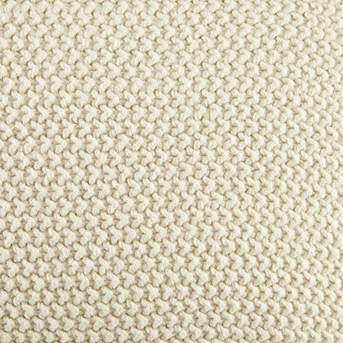 Bree Knit Throw Pillow Cover, Casual Oblong Decorative Pillow Cover, 12X20 , Ivory