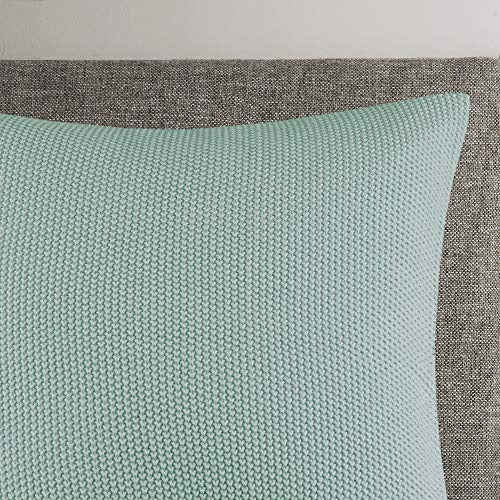 Bree Knit Throw Pillow Cover, Casual Oblong Decorative Pillow Cover, 12X20 , Aqua