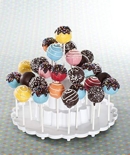 Nordic Ware 50008 Tiered Cake Pop Display Stand, Holds 37 pieces, White