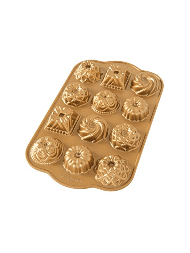 Nordic Ware Charms Cast Bundt Pan, 1.2 Cup Capacity, Gold