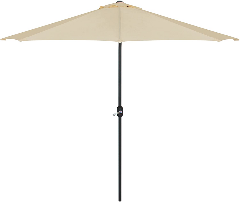 Best Choice Products 9ft Aluminum Half Patio Umbrella w/ Umbrella Stand - Tan