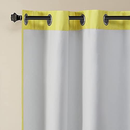 Intelligent Design Alex Chevron Curtains for Living Room, Modern Contemporary Grommet Room Darkening Panels for Bedroom, Geometric Window Panel, 42X63, 2-Panel Pack, 42x63, Yellow