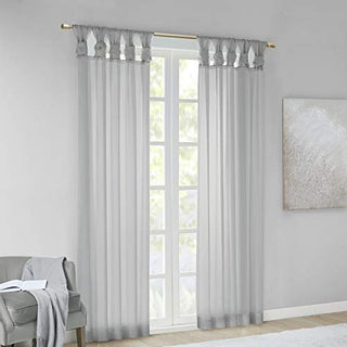 Madison Park Sheer Curtain Panel, Grey