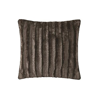 Madison Park Duke Faux Fur Throw Pillow, Chocolate, 20x20