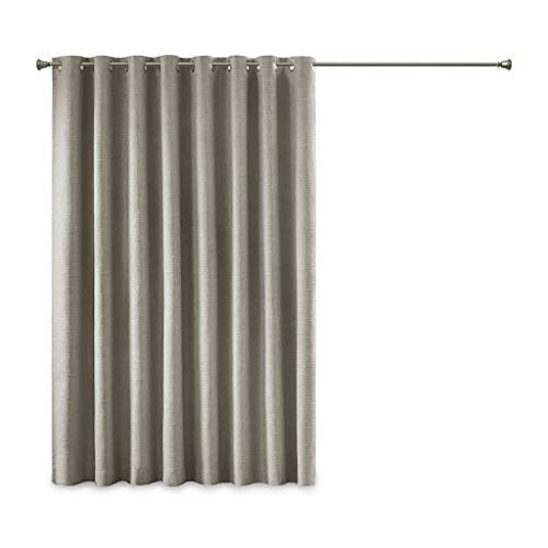 SUNSMART Maya Blackout Curtain Patio Single Window, Textured Heatherd Print, Grommet Top Living Room Décor, Thermal Insulated Light Blocking Drape for Bedroom and Apartments, 100x84, Taupe