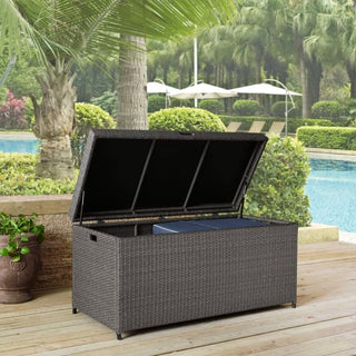 Crosley Furniture Palm Harbor Outdoor Wicker Storage Bin, Gray
