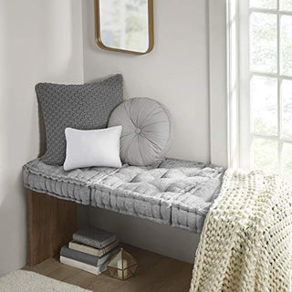 Intelligent Design Azza Chenille Floor Pillow, Grey, 20x20x5