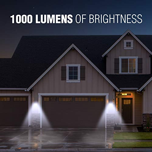 Wagan EL8570 1000 Lumens Outdoor LED Solar Wall Light Waterproof Motion Detected Light, Black