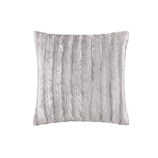 Madison Park Duke Faux Fur Throw Pillow, Grey, 20x20
