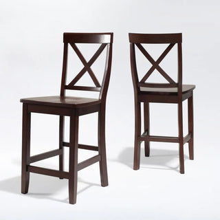 X-Back Bar Stool (Set of 2), 24-inch, Vintage Mahogany