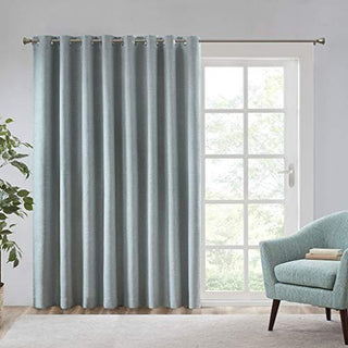 SunSmart Maya Blackout Curtain Panel, Grommet Top, Aqua, 100 x 84 in
