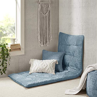 Intelligent Design Edelia Chenille Lounge Floor Pillow, Aqua, 74x27