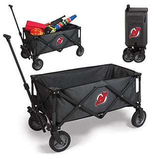 PICNIC TIME NHL New Jersey Devils Adventure Wagon Folding Wagon - Wagon Cart - Sport Utility Wagon - Beach Wagon Collapsible