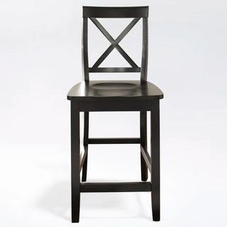 X-Back Bar Stool (Set of 2), 24-inch, Black