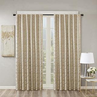 SunSmart Cassius Jacquard Blackout Curtain Panel, Gold, 50 x 84 in