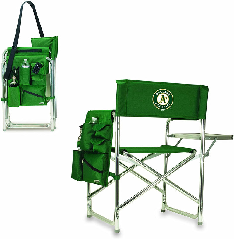 Picnic Time Sports Chair-MLB Teams Oakland Athletics-Hunter Green One Size