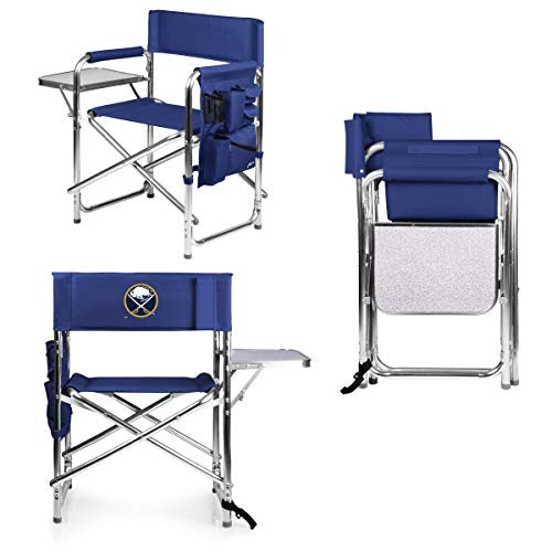 PICNIC TIME NHL Buffalo Sabres Sports Chair with Side Table - Beach Chair - Camp Chair for Adults